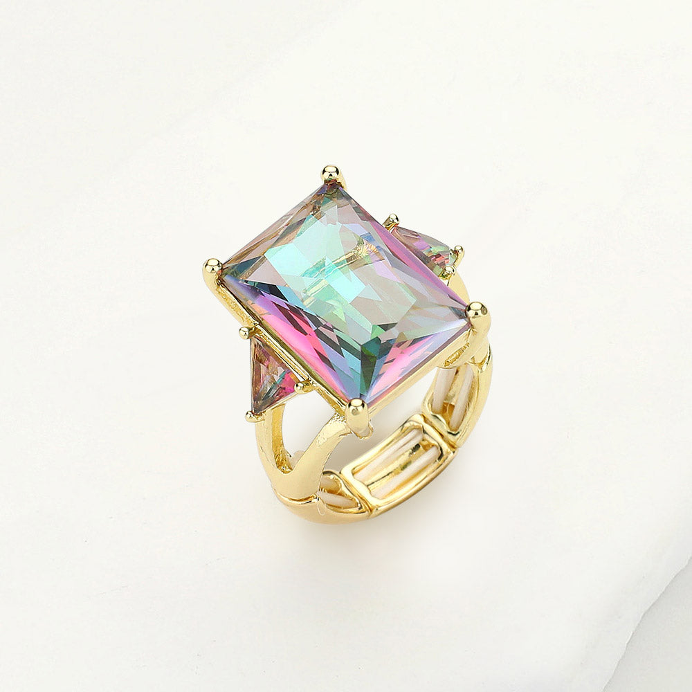 Ariana Faceted Cut Crystal Statement Ring