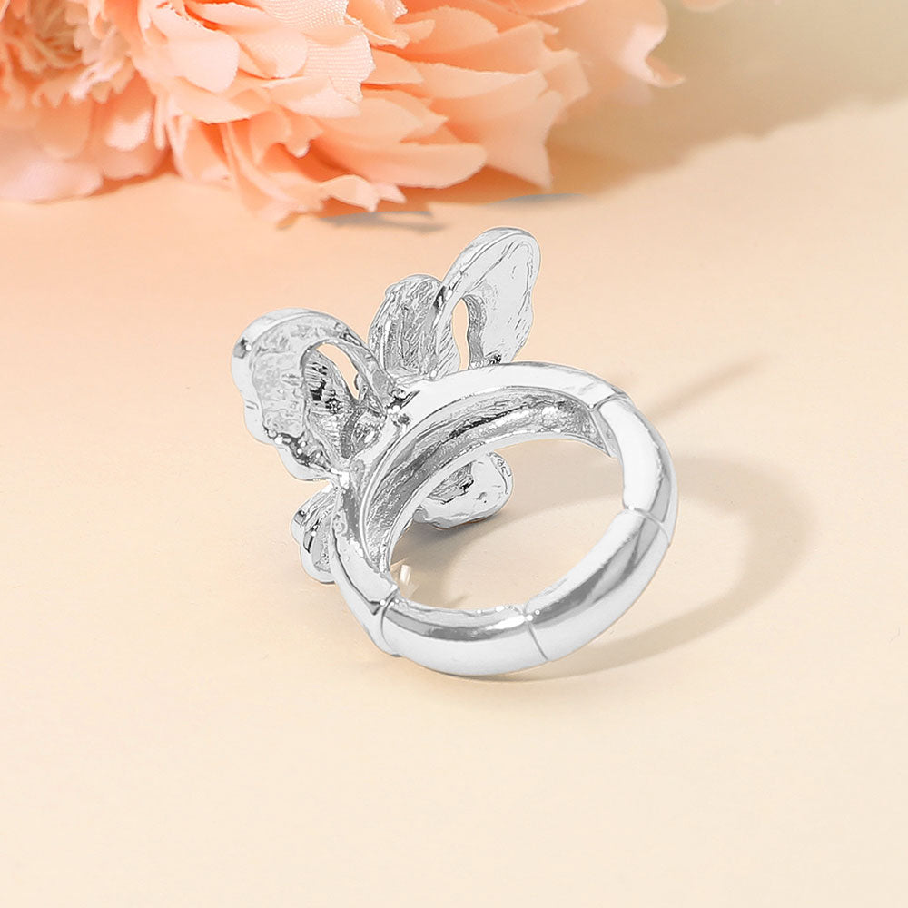 Rhinestone Sparkle Butterfly Ring
