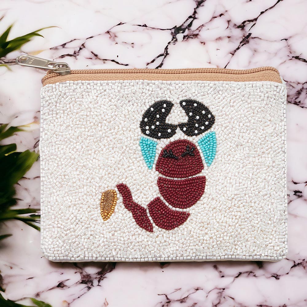 Crawfish Seed Beaded Mini Pouch Storage Bag