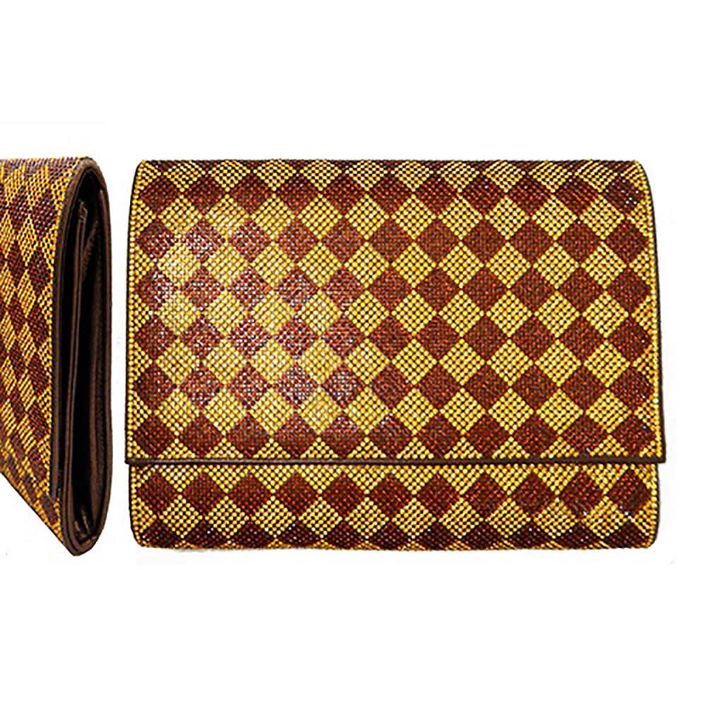 Bronze Iconic Designer Inspired Sparkle Clutch