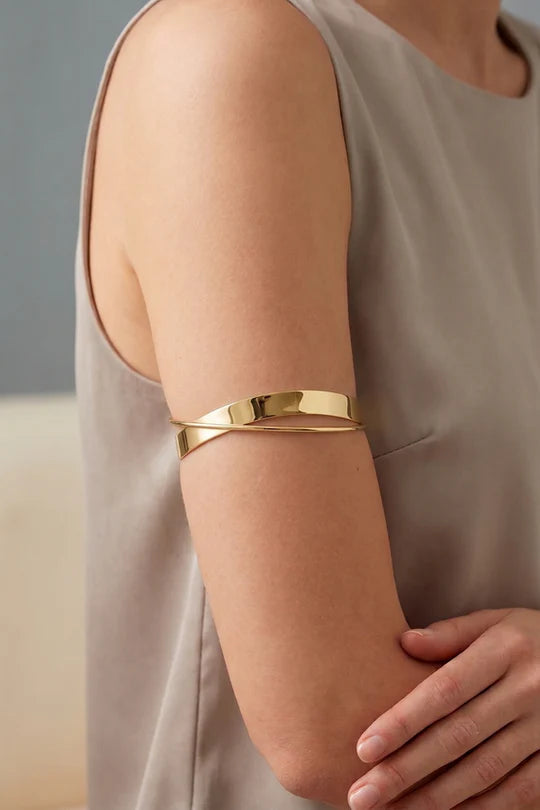 Swirls of Gold Arm Cuff Bracelet