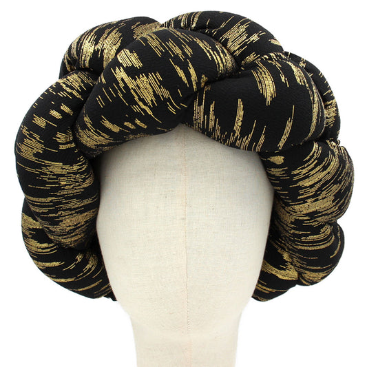 Asha Black Braided Turban Hair Wrap