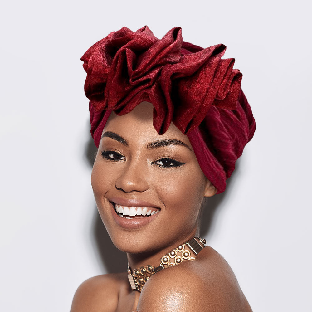 Reyna Ruffled Turban Hair Wrap