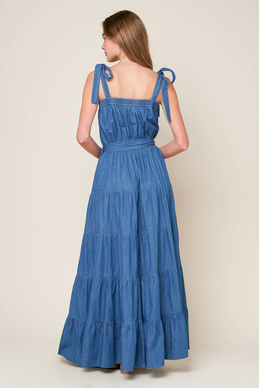VESTIDO MAXI DE CHAMBRAY MÁS BONITO