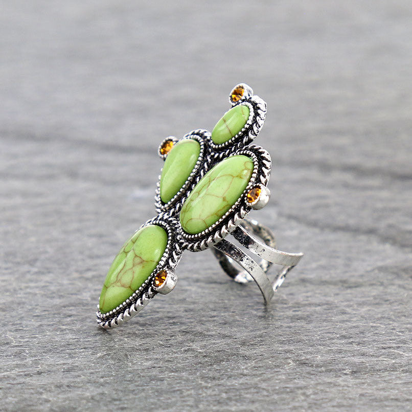 Canyon Cactus Flower Stone Ring