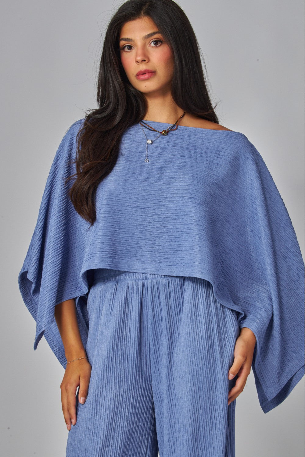LEISURELY LUXE PANTS SET IN BLUE