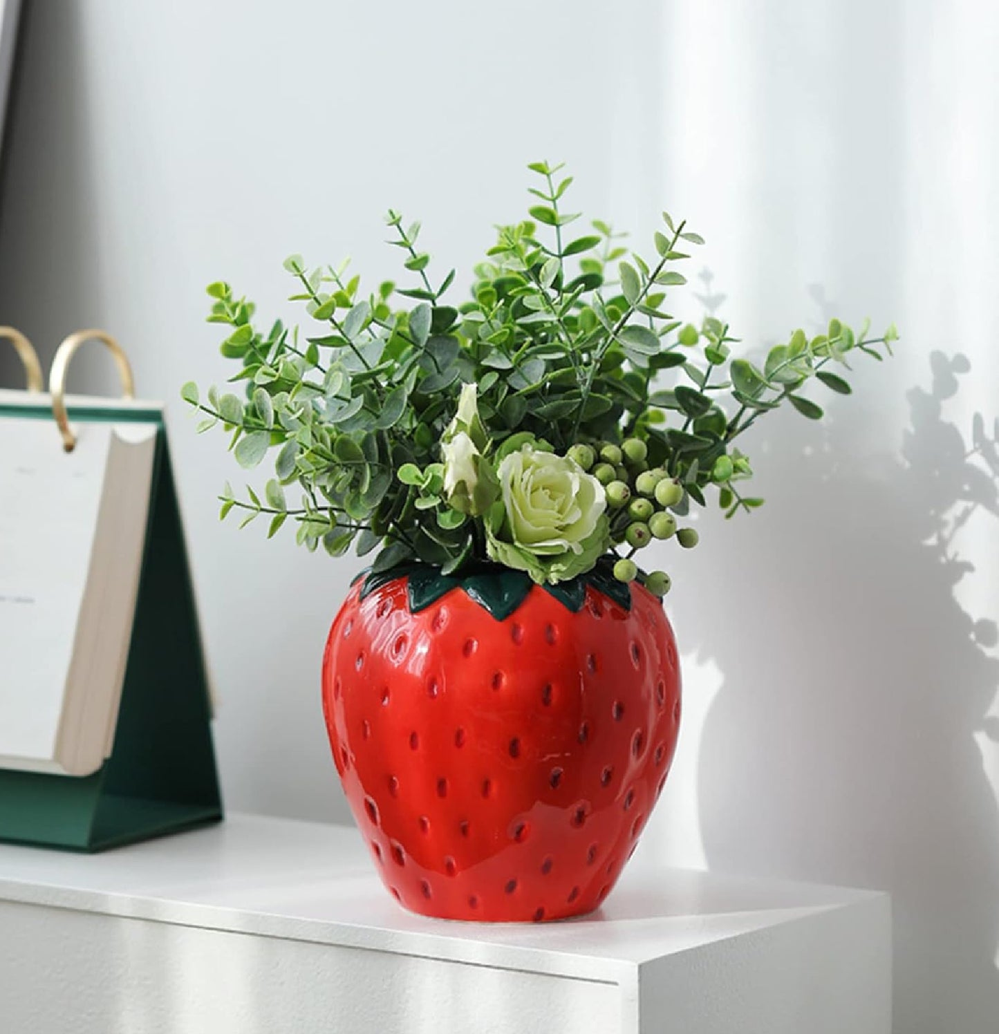 Ceramic Strawberry Fruit Shaped Vase