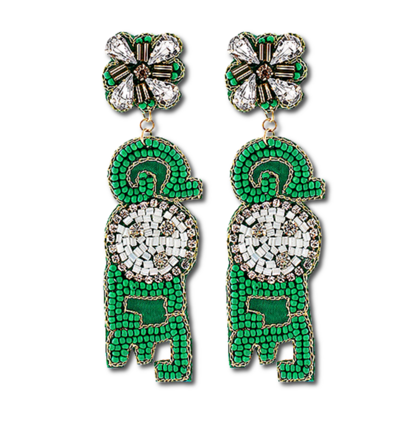 Green Gem GOLF Players Statement Earrings