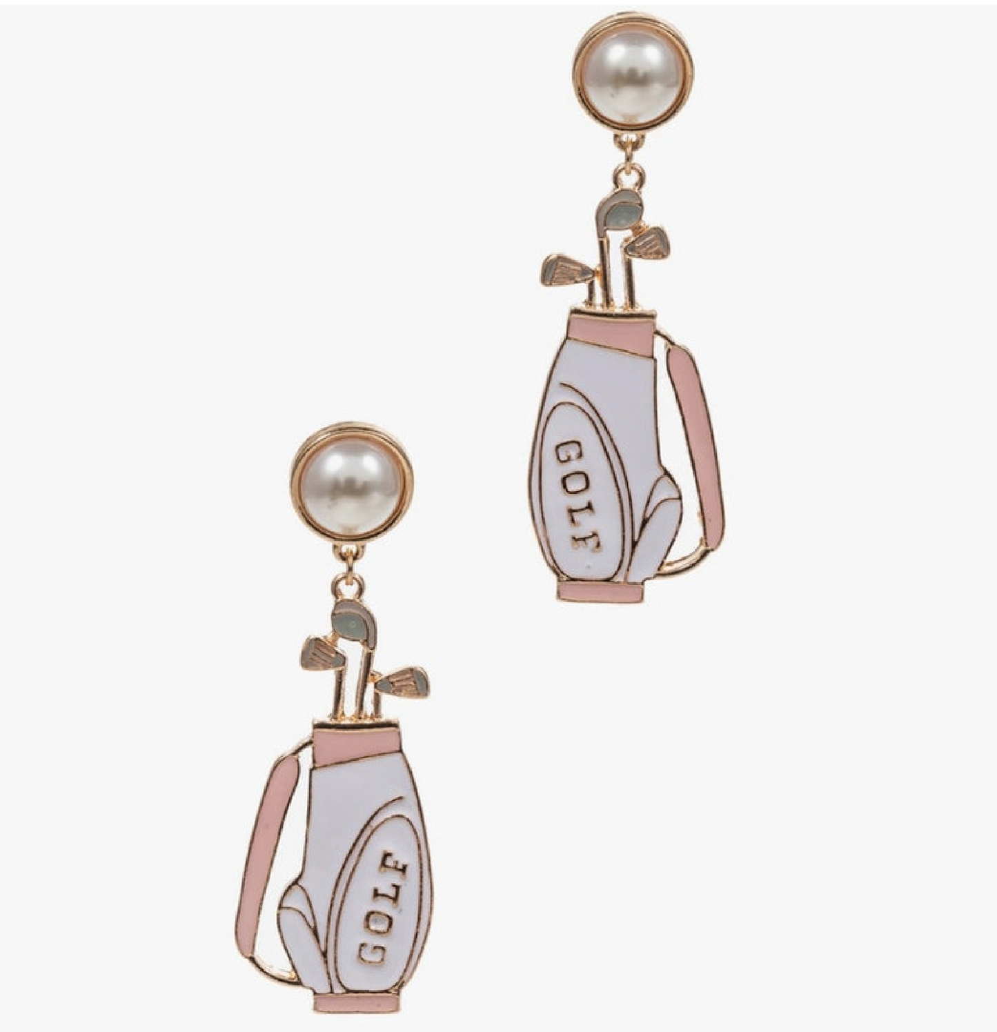 Enamel Golf Clubs Bag Earrings