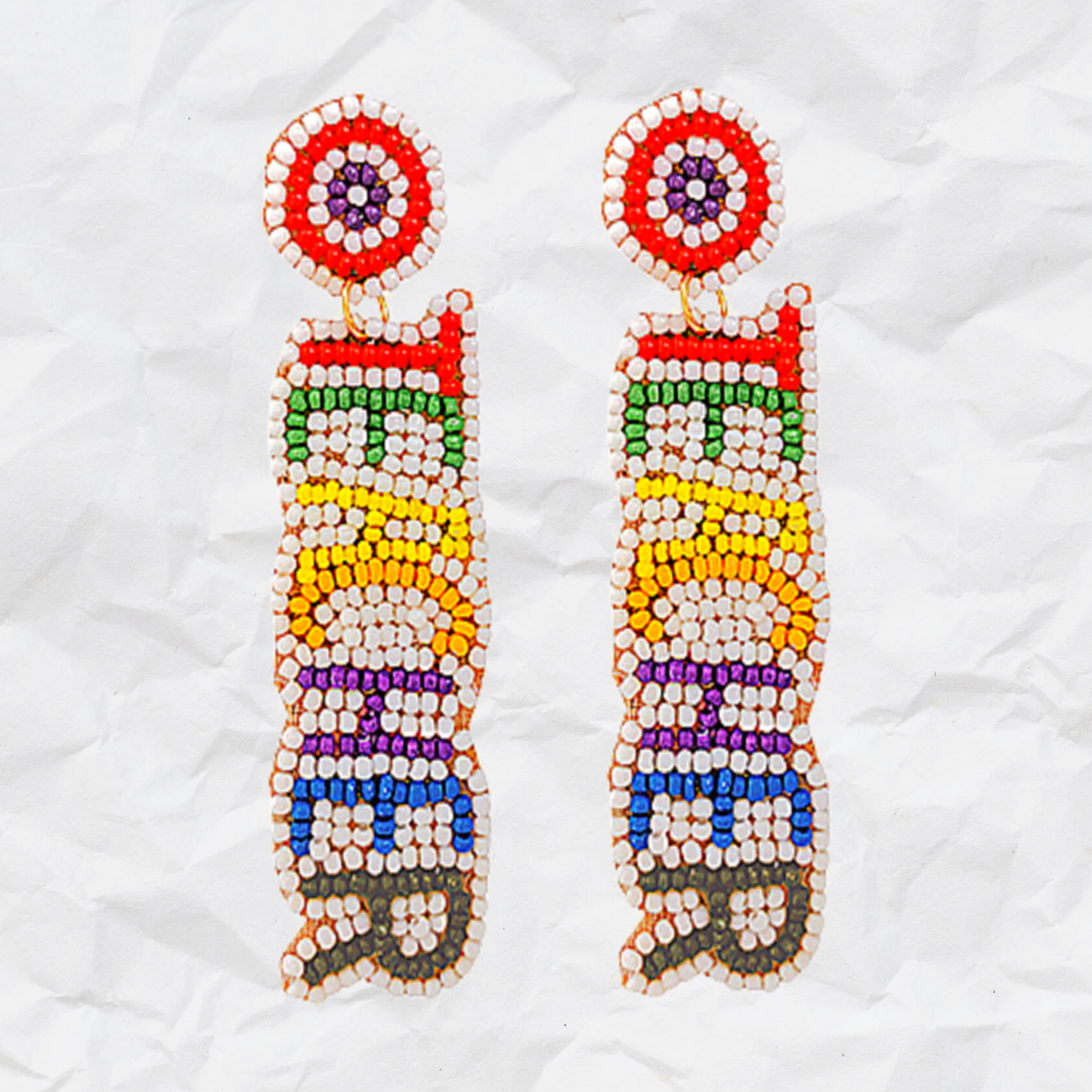Teacher Word Seed Beaded Earrings