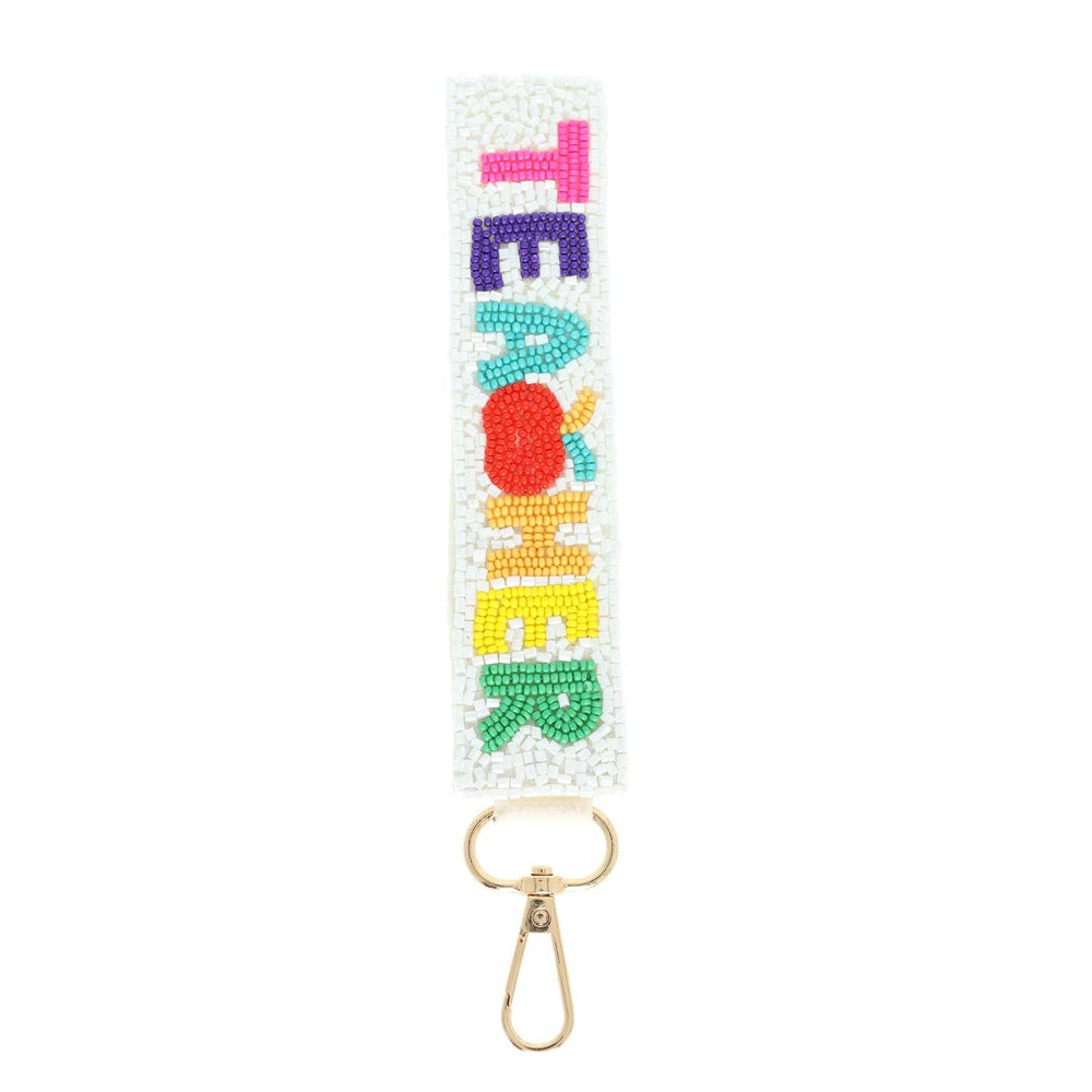 TEACHER Bead Embellished Keychain