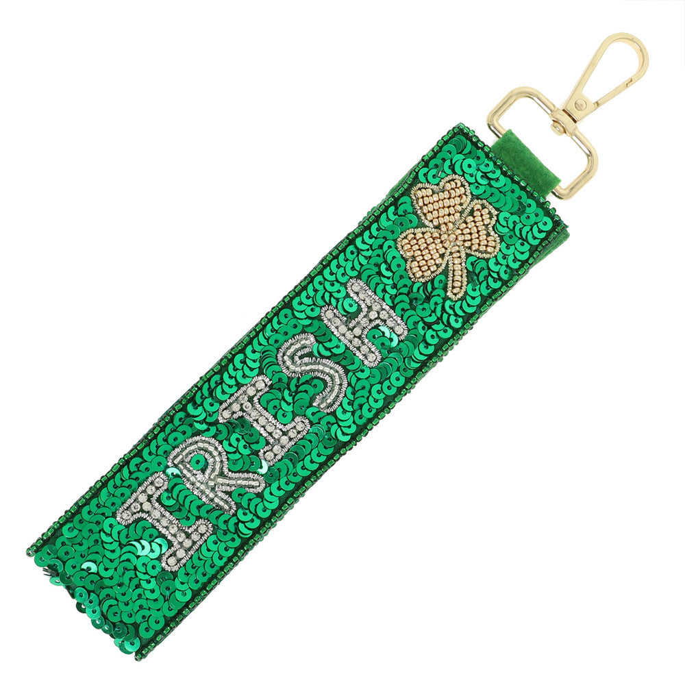 ST Patrick's Day IRISH Beaded Lanyard Keychain