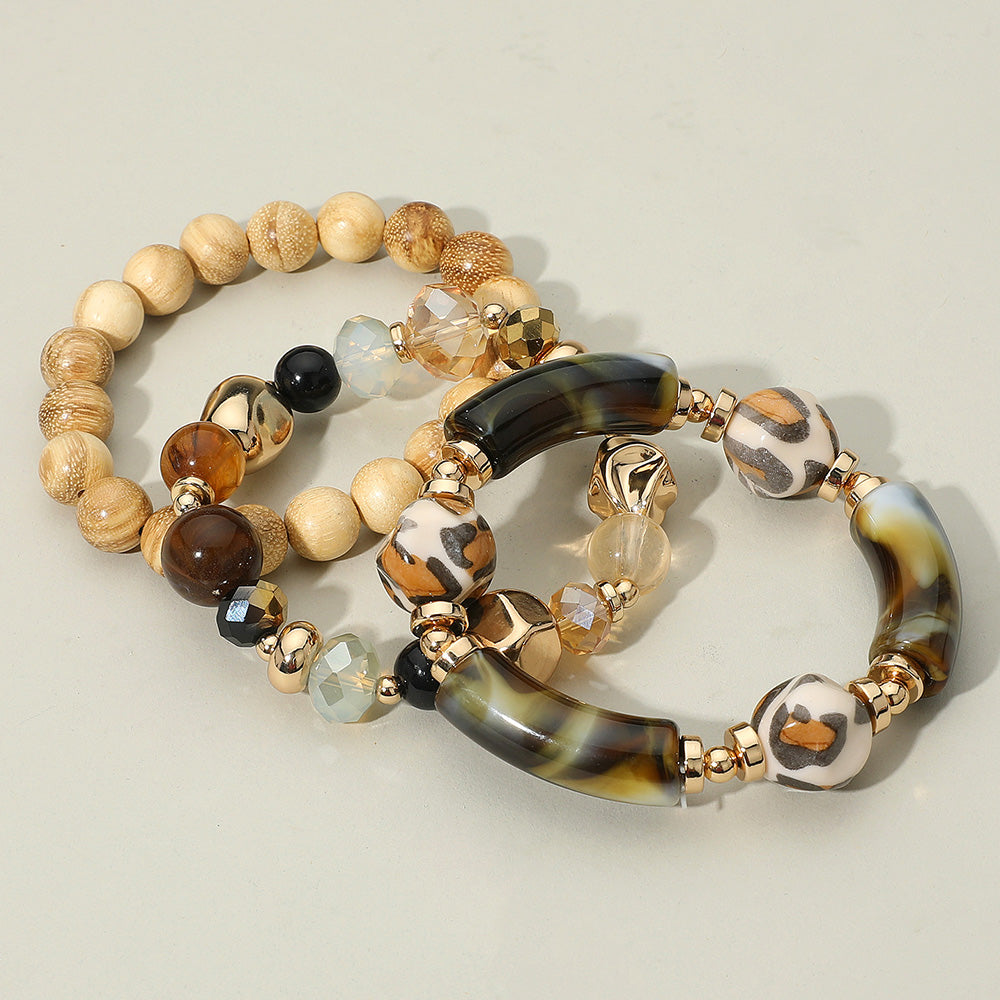 Bar & Bead 3PC Stack Bracelets Set