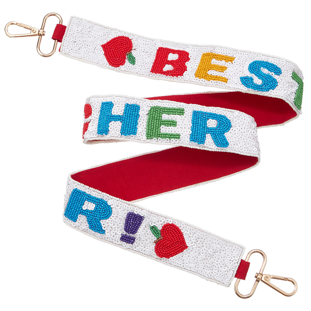 BEST TEACHER Beaded Crossbody Bag Strap