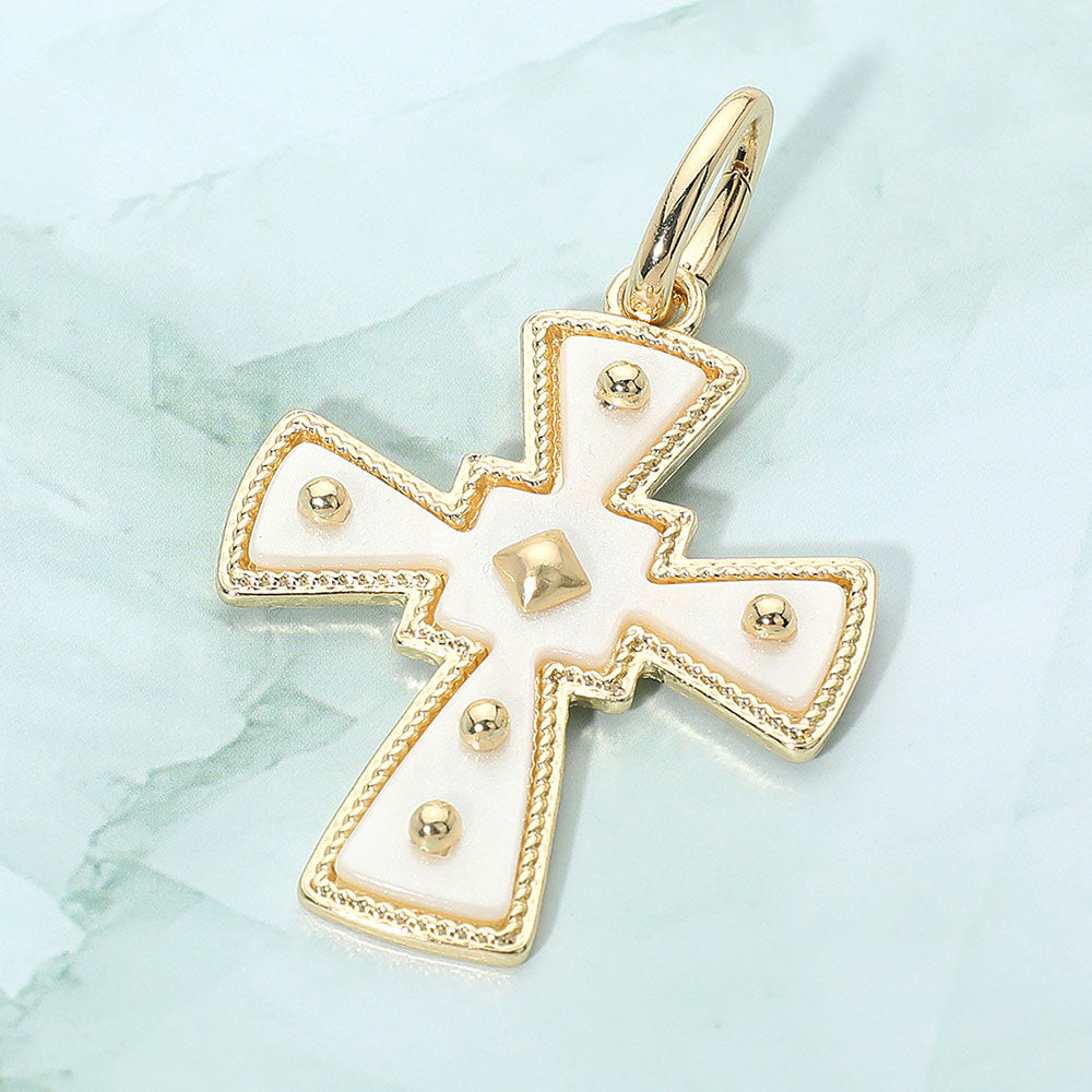 Mother of Pearl Cross Pendant Charm