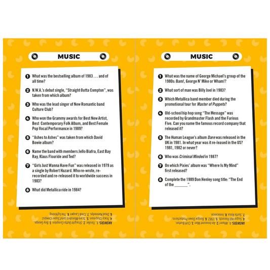 Best of the 80s: the Trivia Card Game