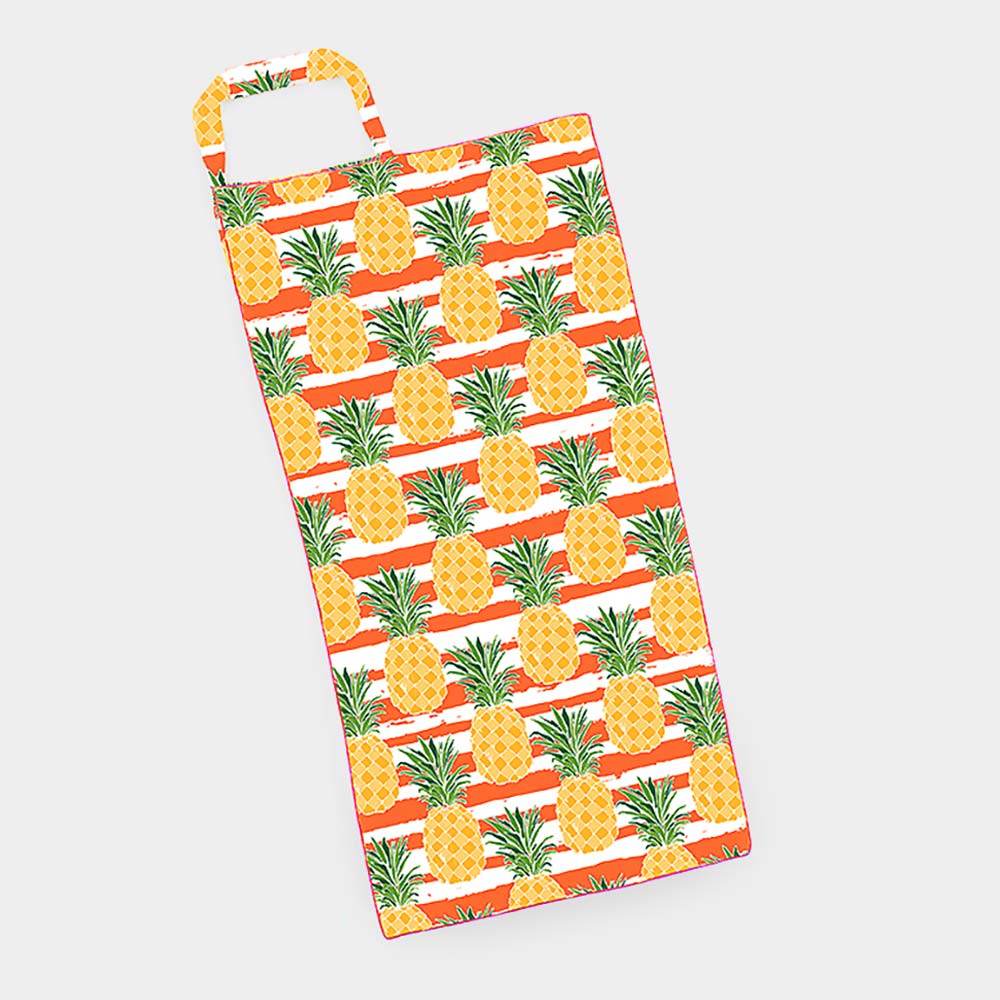 Pineapple Patterned Beach Towel and Tote Bag