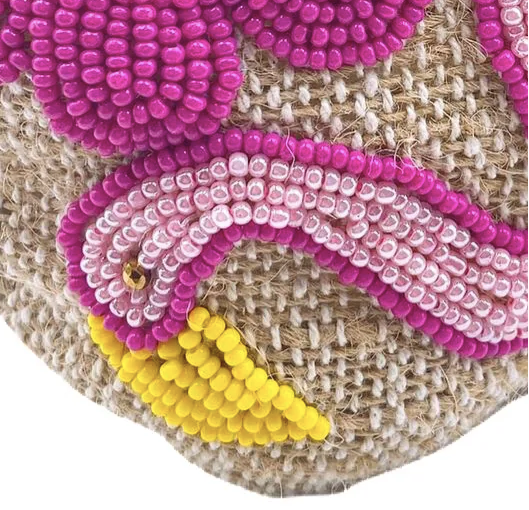 Tropical Flamingo Seed Beaded Canvas Headband