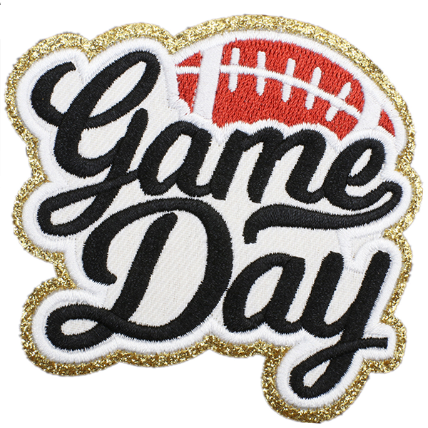 Set of 3 Black Gold Football Team Iron-On Patches