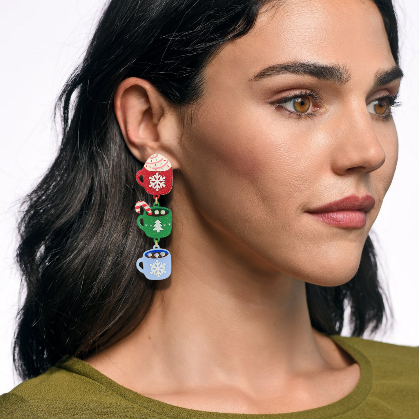 Christmas Hot Cocoa Holiday Dangle Earrings