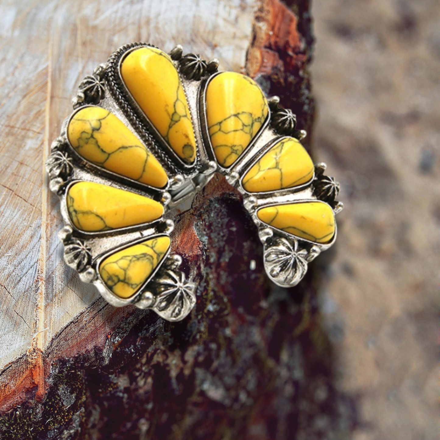 Yellow Chrysoberyl Squash Blossom Ring