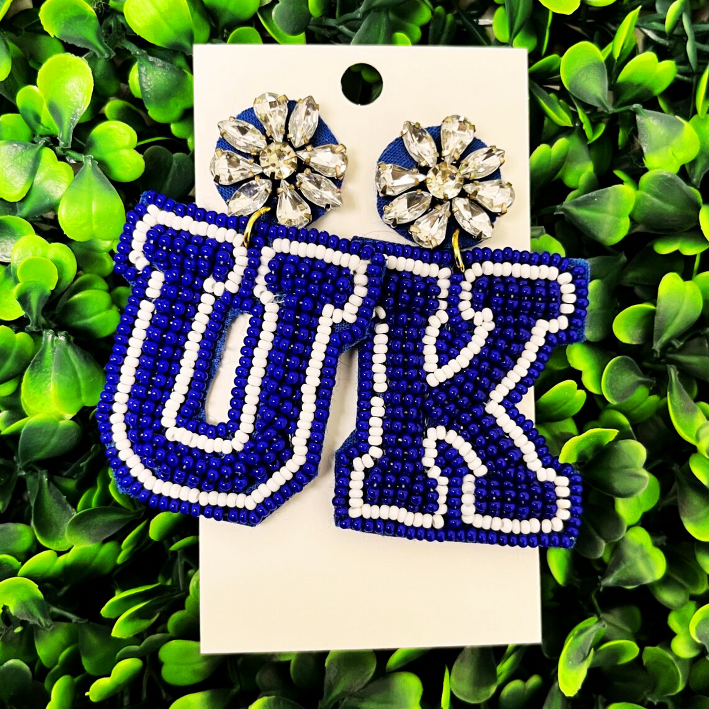 Kentucky Wildcats Letters UK Football Team Beaded Earrings