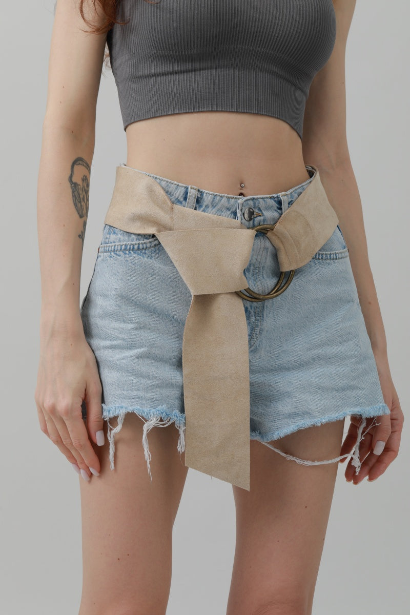 Double-Buckle Suede Corset Belt ā Adjustable Wrap Design āļøš¤ Leto Collection