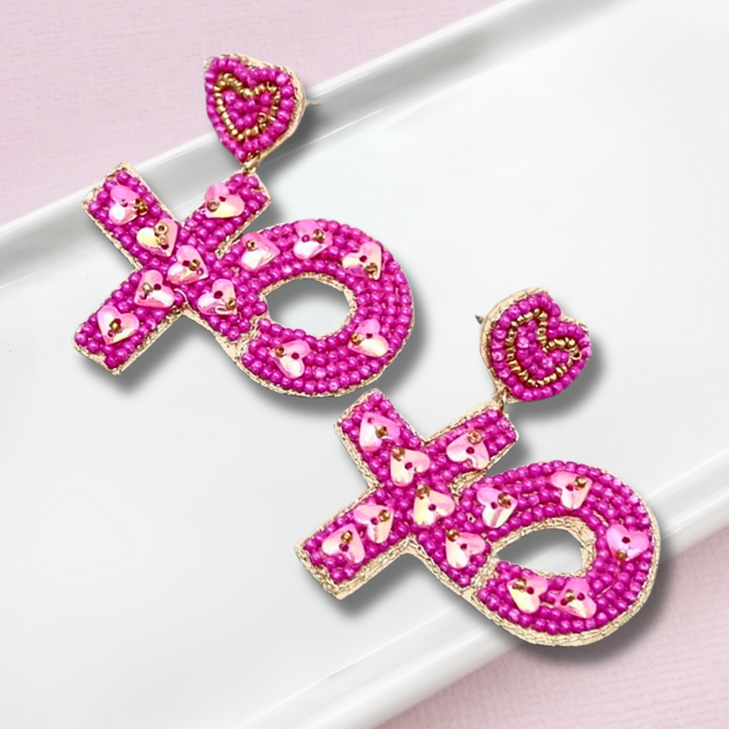 VALENTINE'S DAY XO Hugs & Kisses Beaded Earrings