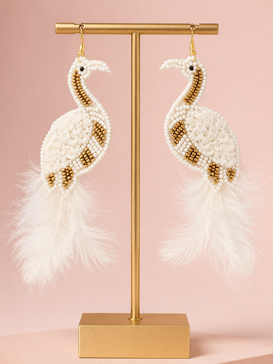 Tropical Bird of Paradise Statement Earrings