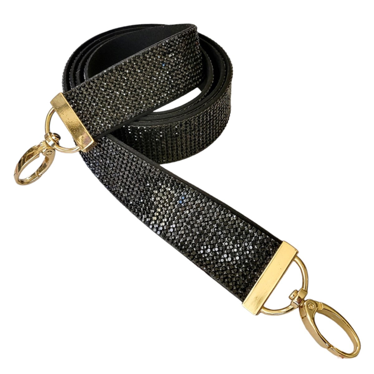 Black Sparkle Bling Crossbody Bag Strap