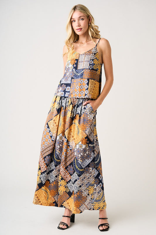 Paisley Patchwork Cami Tank Top