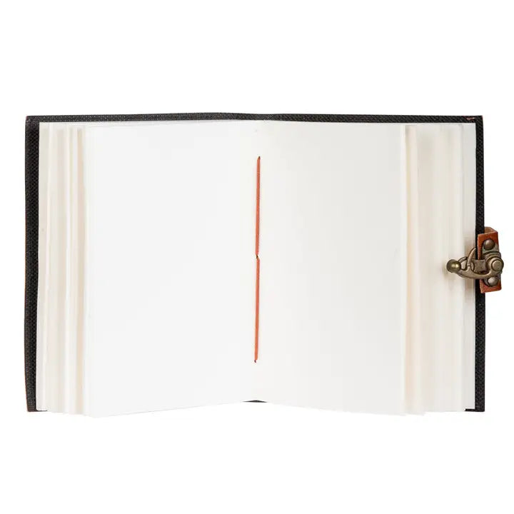 Lotus Flower Carved Leather Manifest Diary Journal