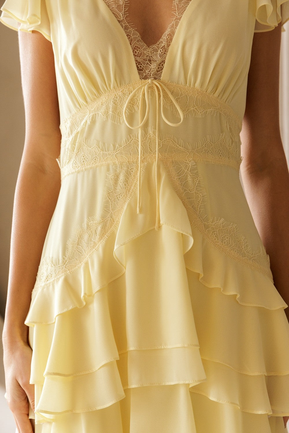 Buttercup Beauty Tiered Ruffle Dress
