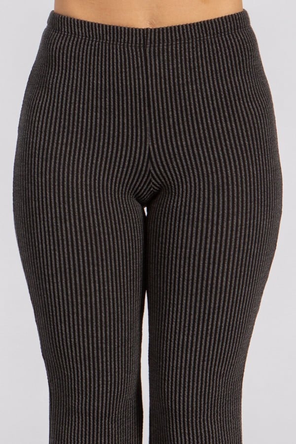 Jenna Ribbed Striped Boho Bell Bottom Pants