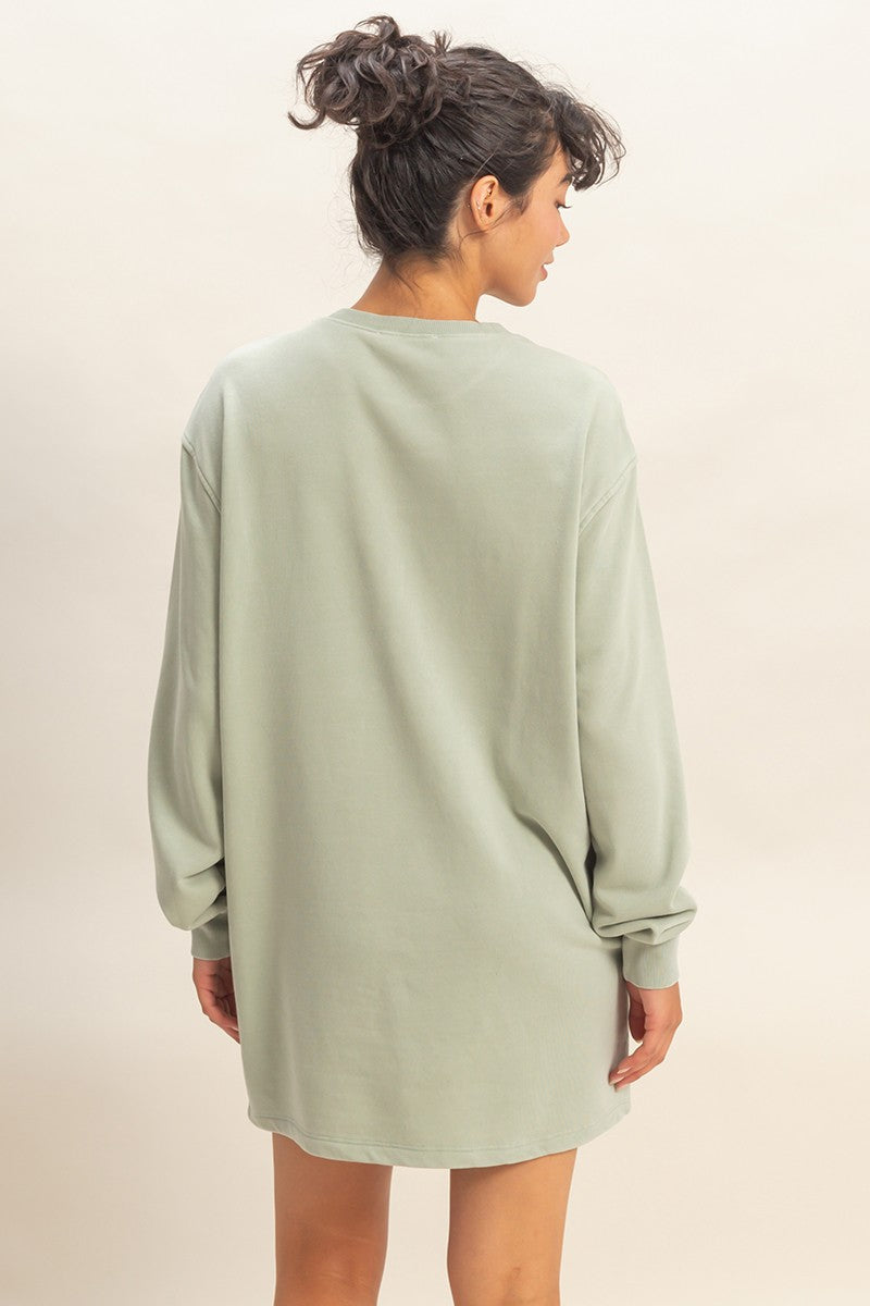 Weekend Warrior Green Sweatshirt Dress