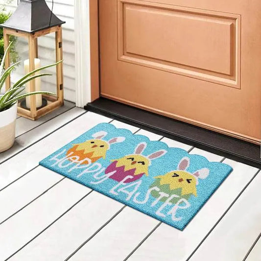 Hoppy Happy Easter Chicks Accent Rug