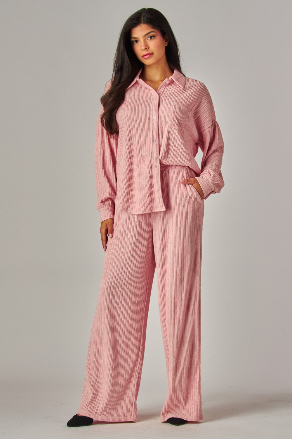 WELCOME THE WEEKEND LOUNGE PANTS SET IN PINK