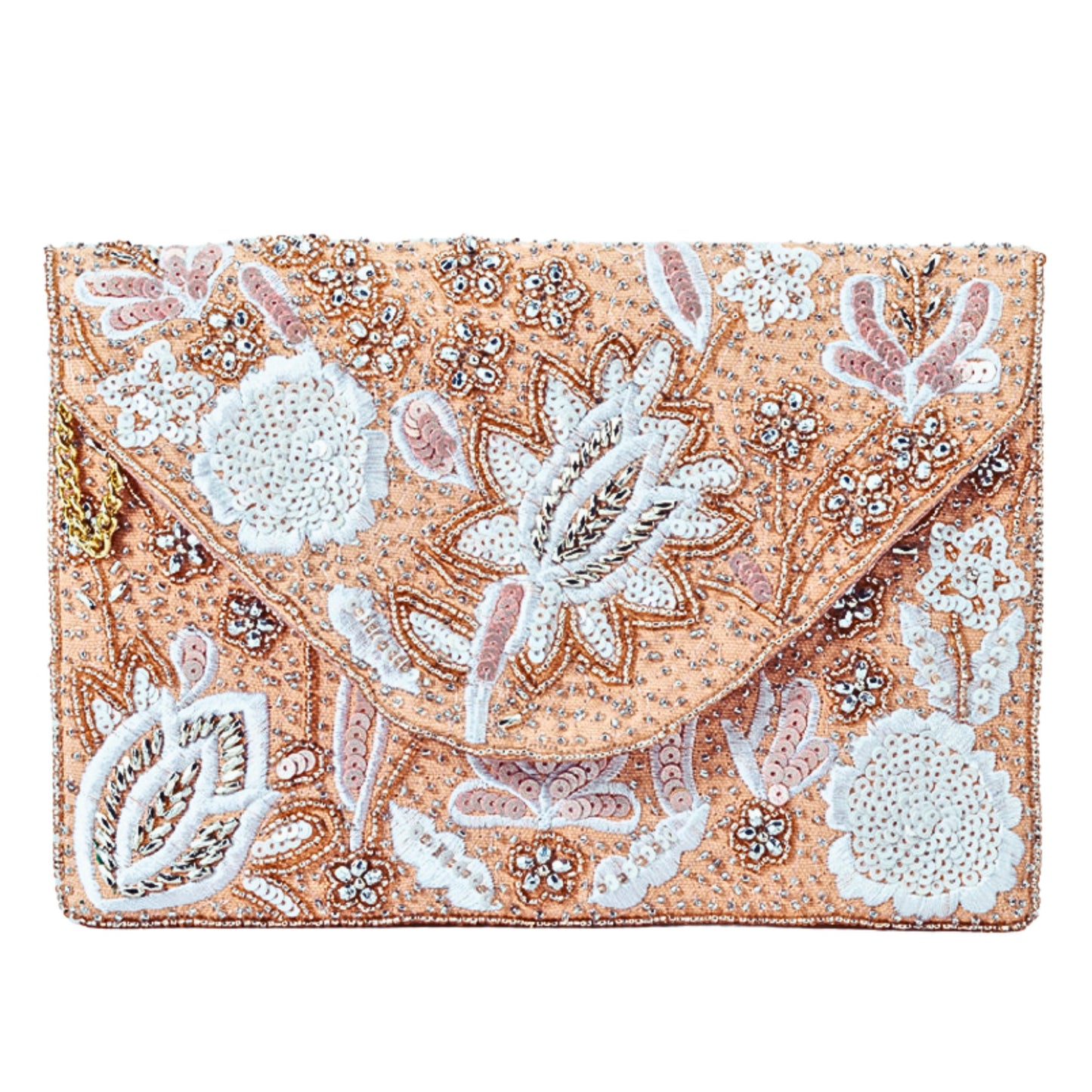 Make Me Blush Beaded Raffia Crossbody Clutch Handbag