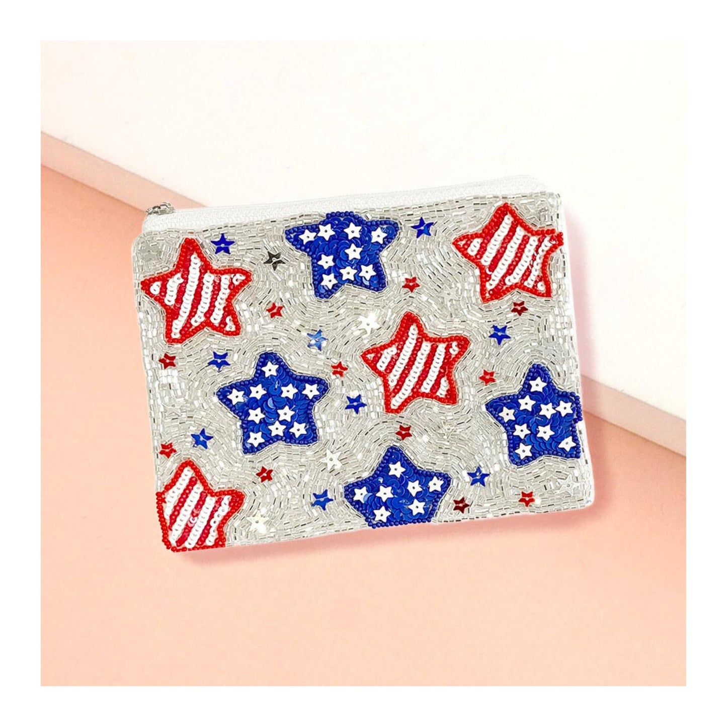 Patriotic USA American Pride Beaded Coin Pouches