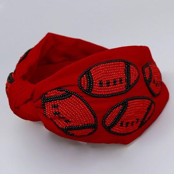 Red Black Georgia Bulldogs Football Fan Beaded Headband