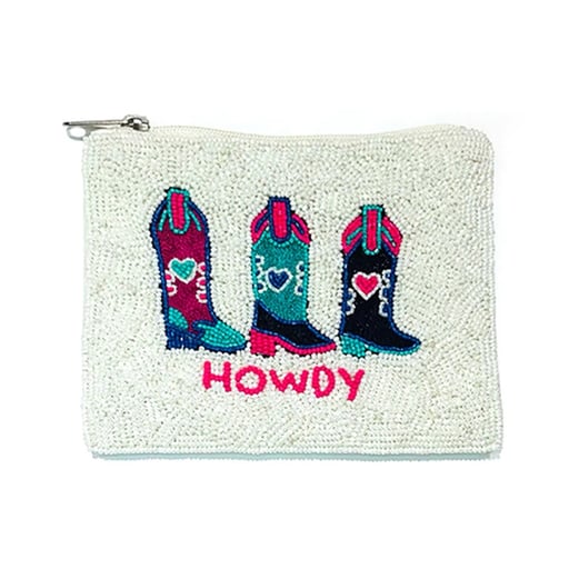 HOWDY Beaded Storage Coin Money Pouch Purse