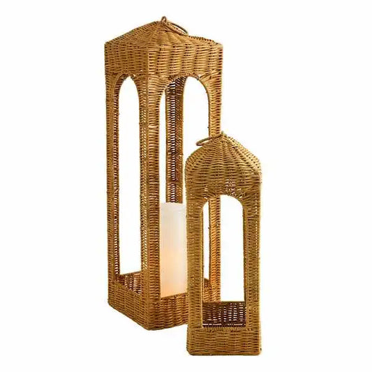 Bohemian Rattan 28" Candle Floor Lantern