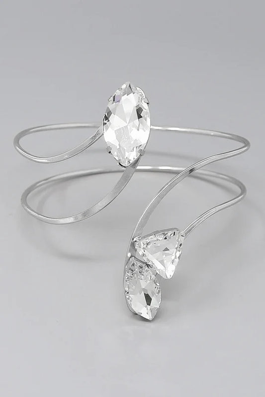 Ella Silver Crystal Arm Cuff Bracelet