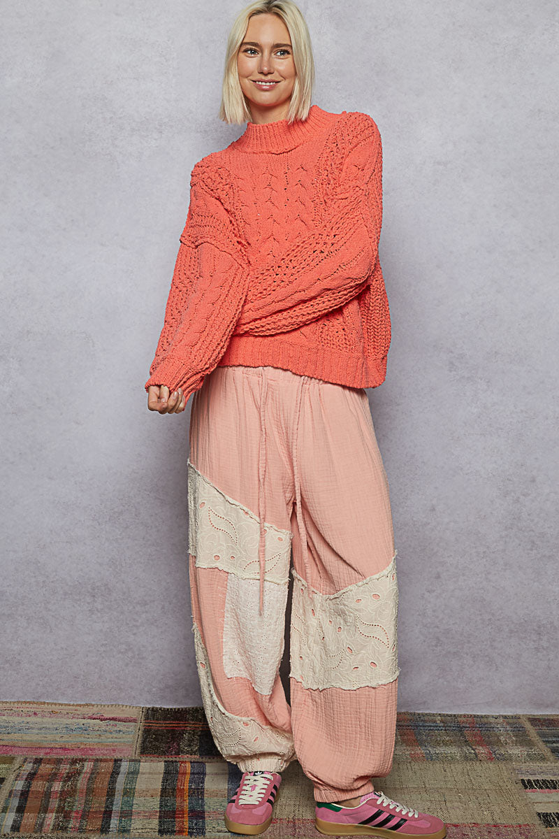 Orange You Lovely Cable Knit Sweater
