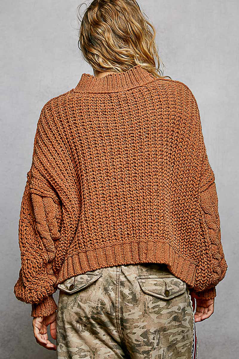 Cup of Cocoa Cable Knit Sweater