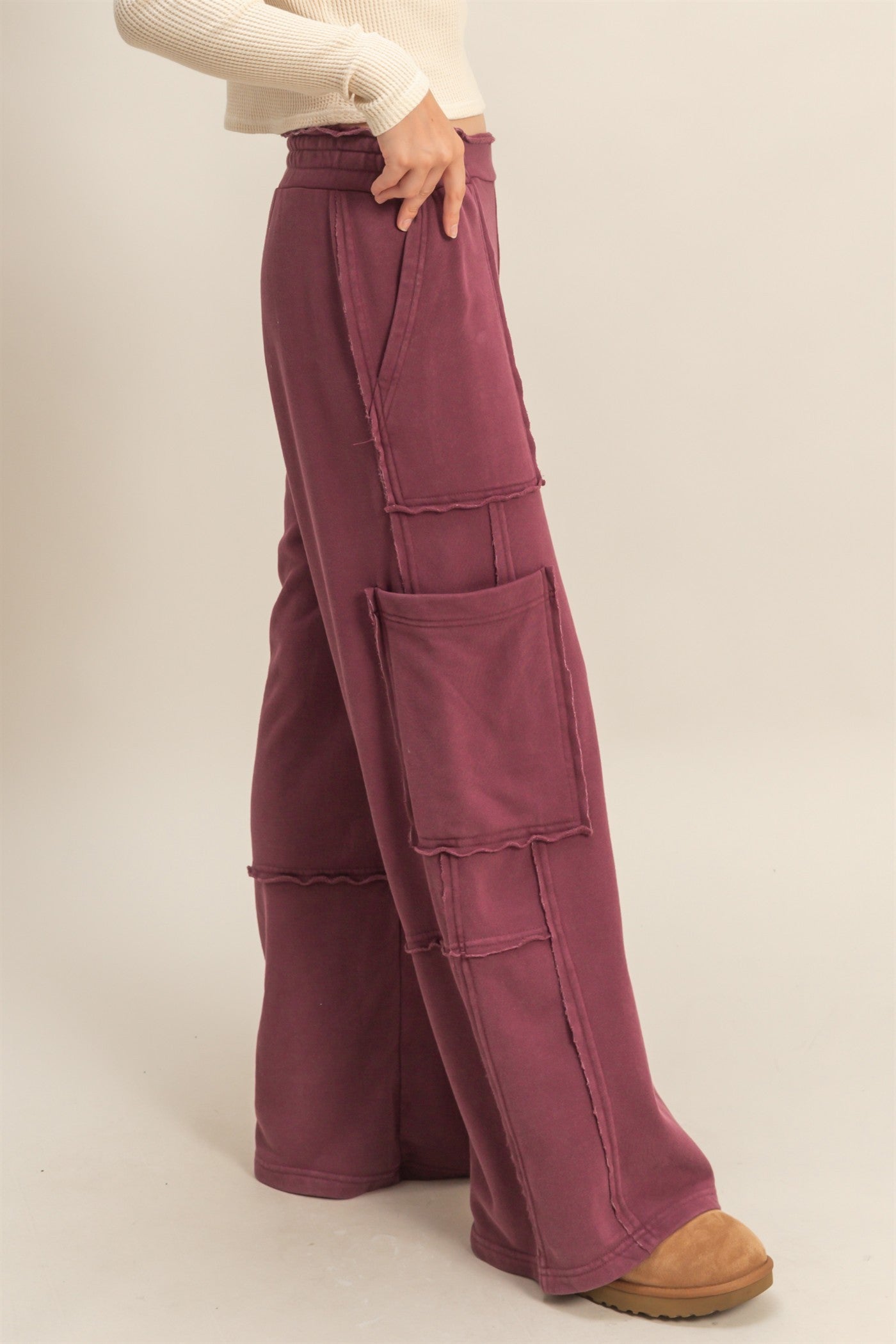 Weekend Warrior Burgundy Cargo Sweatpants