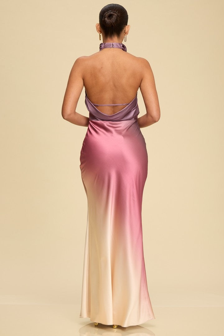 Shimmer Shift Ombre Maxi Dress Gown