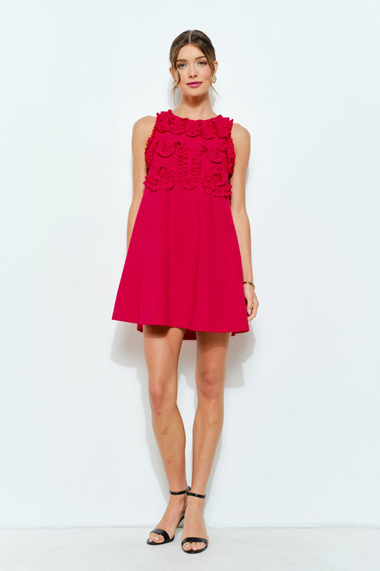 PARTY PERFECT RED RUFFLE DRESS