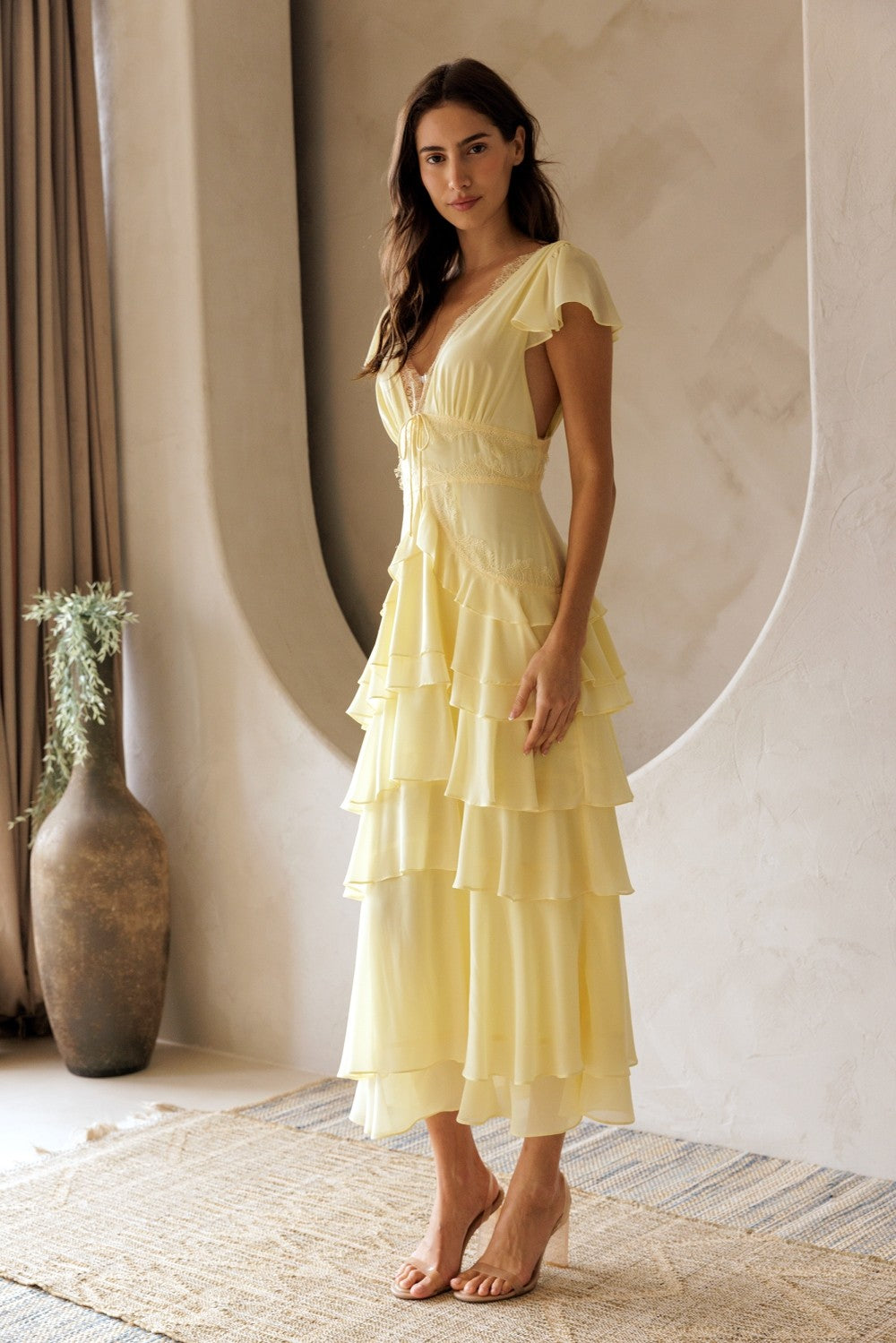 Buttercup Beauty Tiered Ruffle Dress