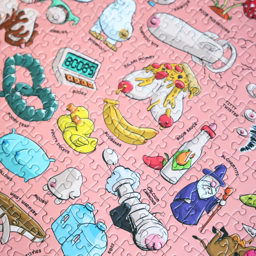 Tit's A Puzzle - Funny Boob Themed Jigsaw Puzzle